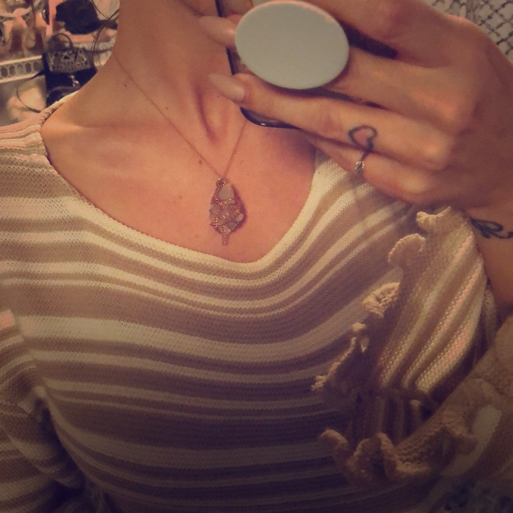 Rose Gold/Gold Wrapped Crystal Necklace